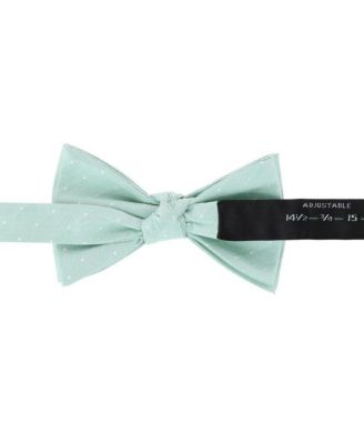 Men's Churchill Chambray Polka Dot Linen Blend Bow Tie