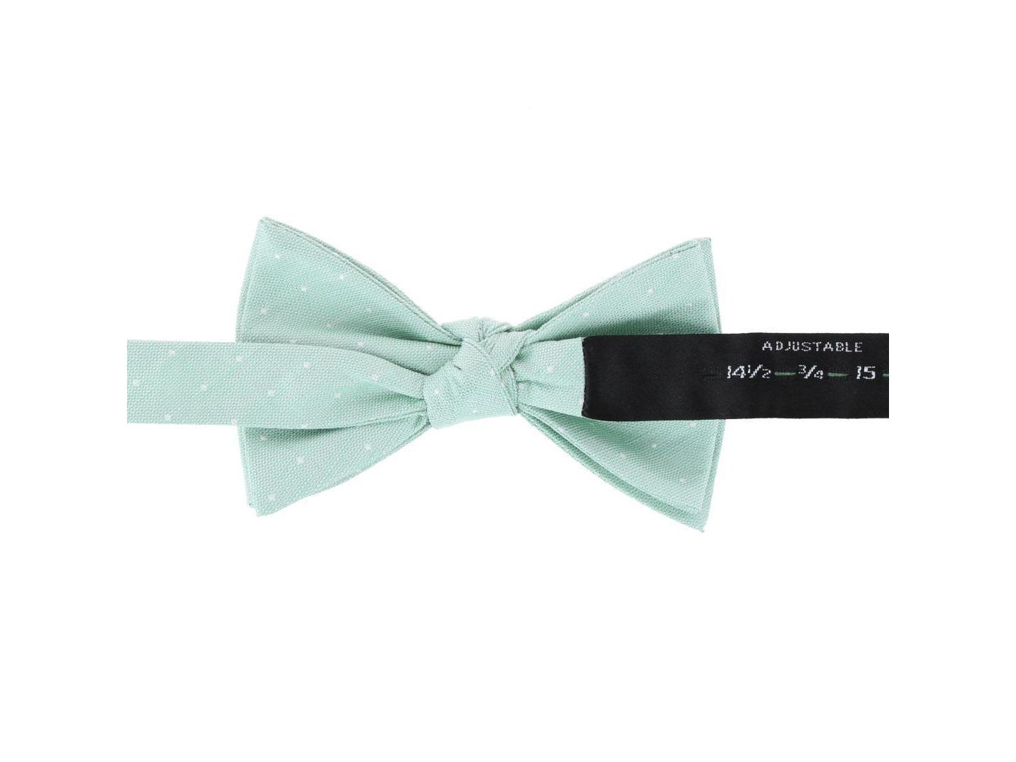 Мужские галстуки TRAFALGAR Churchill Chambray Polka Dot Linen Blend Bow Tie, цвет: Зелёный — фото 2