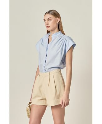 Women's Ric Rac Detailed Short Sleeve Shirt