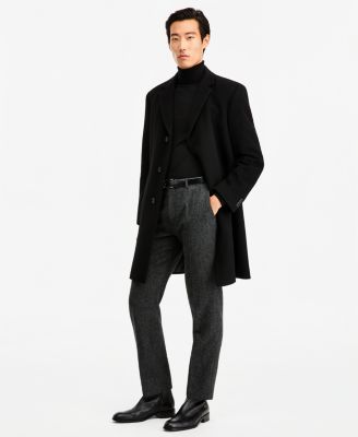 Men's Barge Classic Fit Wool/Cashmere Blend Solid Overcoat