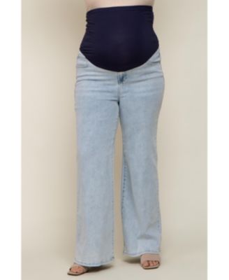 Plus Size Light Blue Basic Wide Leg Jeans