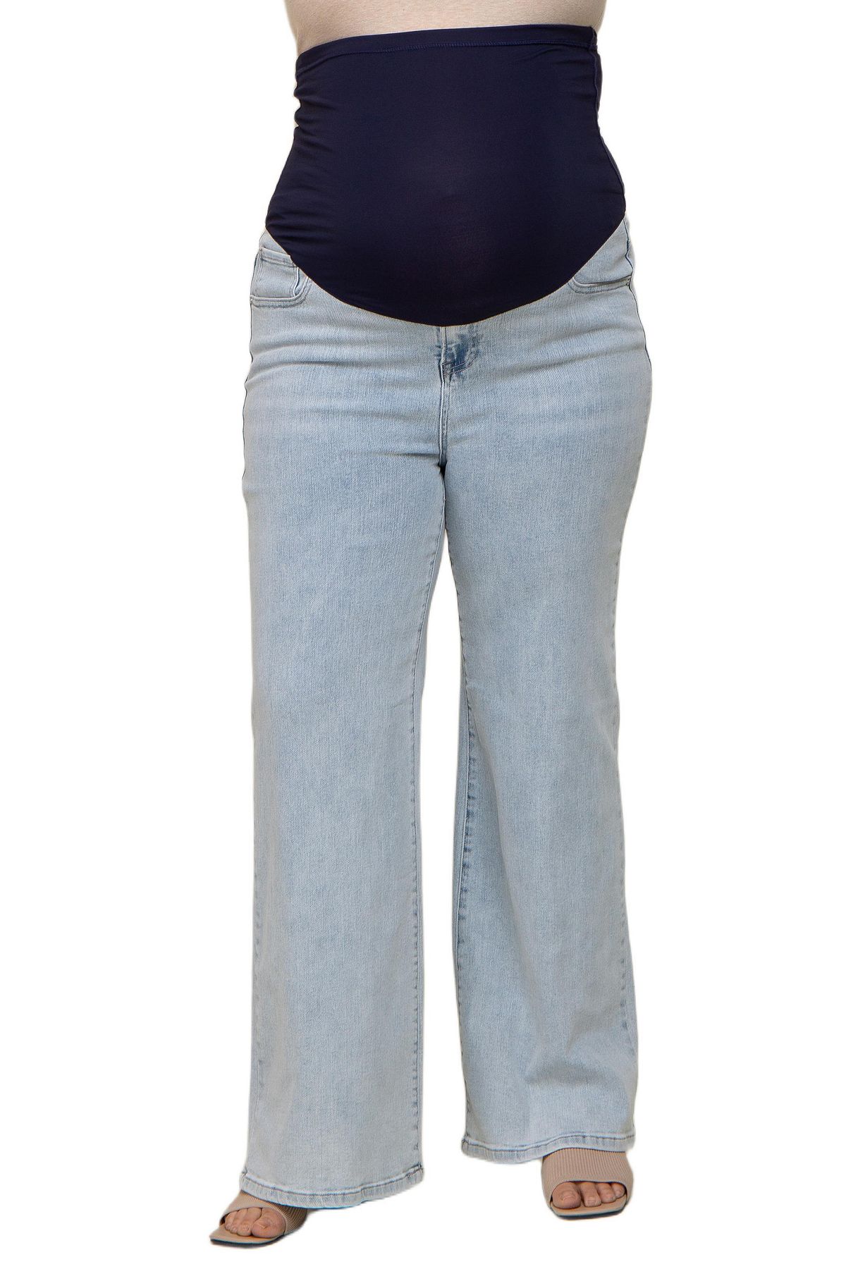 Pinkblush Plus Size Light Basic Wide Leg Jeans view 2 — MAYCSS fashion products