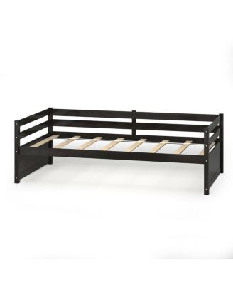 Wooden Slat Trundle Platform Bed