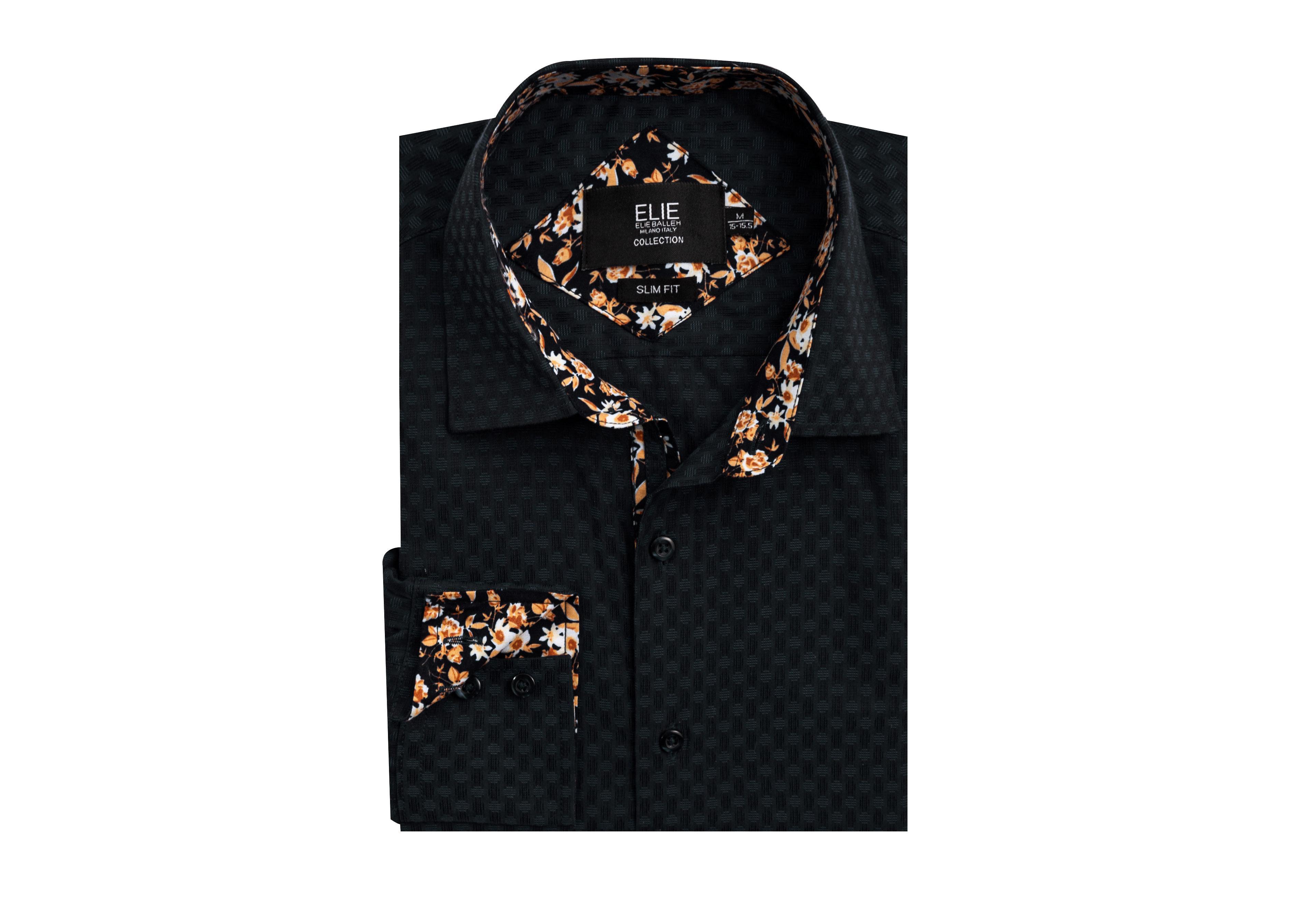 Elie Balleh Big Boys Slim Fit Jacquard Shirt
