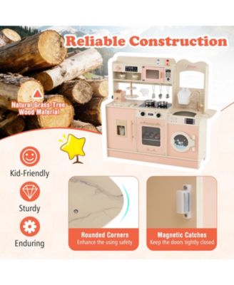 Children s Pretend Toy Kitchen Playset with Light & Sound for Interactive Play