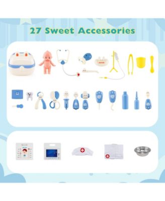 Kids Doctor Play Set with Adjustable Height Bar for Interactive Pretend Play