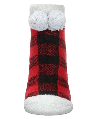 Women's Buffalo Plaid Buttersoft Plush Lined Low Cut Socks