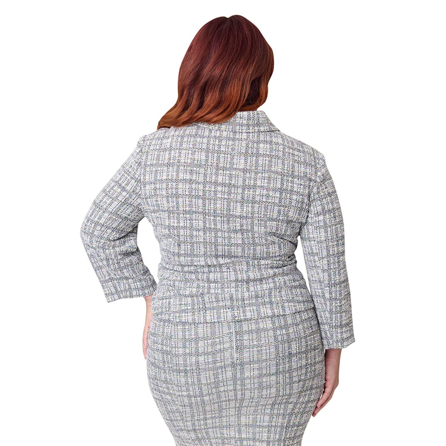 Plus Size Boucle Peplum Jacket
