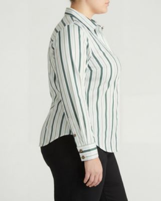 Plus Size Stretch Poplin Shirt Classic Fit