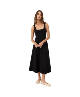Women's Organic Cotton Fit & Flare Square Neck Dress