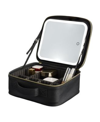 LED Lighted Travel Makeup Bag with Adjustable Mirror Stand