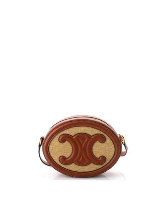 Triomphe Oval Crossbody Bag Canvas and Leather