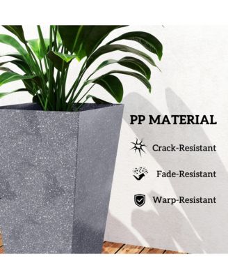 28" Tall Planters, Set of 3 Tape Outdoor Planters,