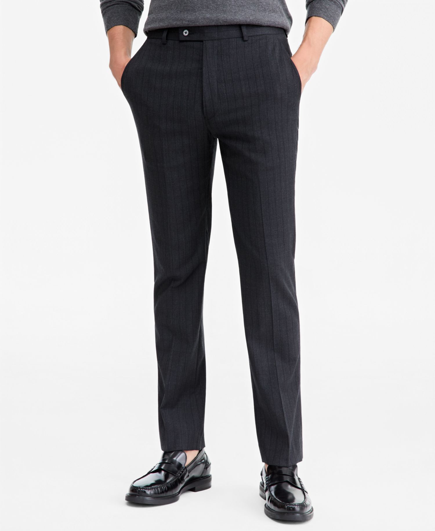 Men's Slim-Fit Wool-Blend Pinstripe Suit Pant