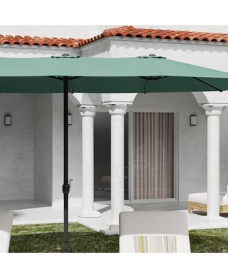 Large Double Sided Umbrella Outdoor Patio Umbrella with Base and Sand Bag
