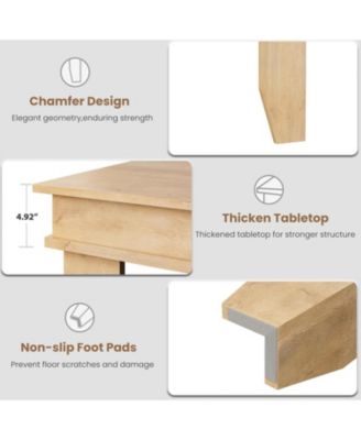 71 in Long Natural Color Kitchen Tables with Wooden Sturdy Frame, 6 ft Large Rectangular Dinner Table for Living Room, Kitchen, Dining Room