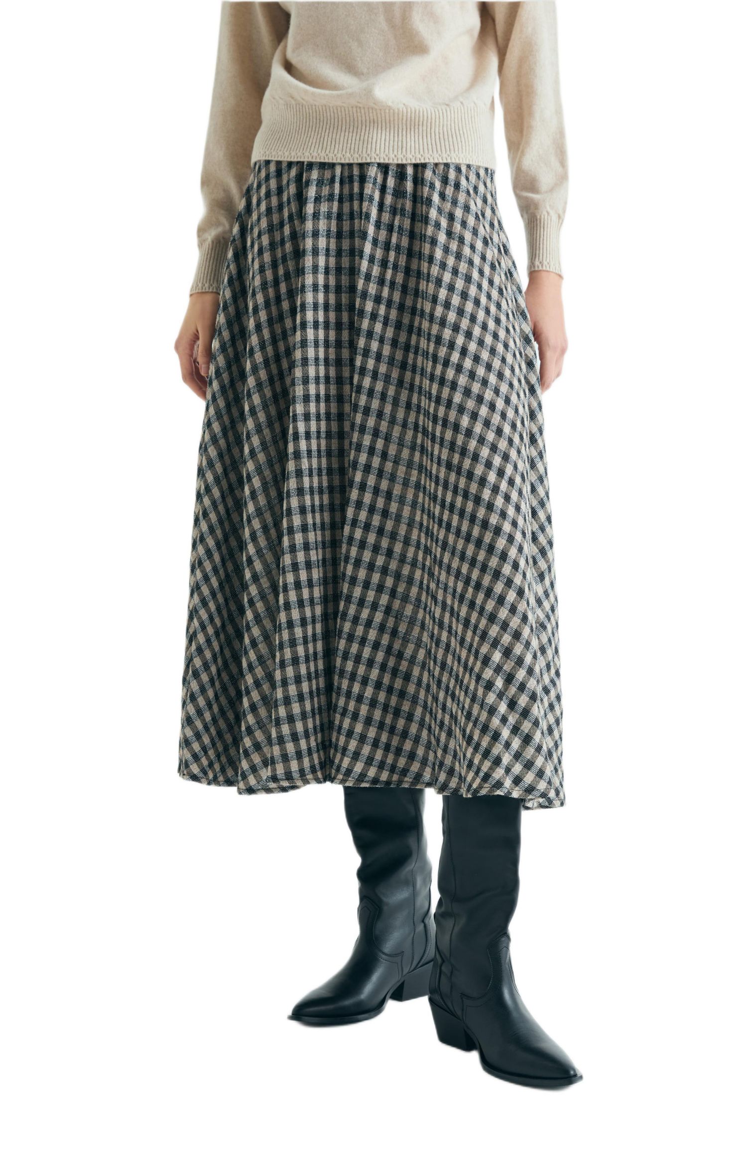 Women's Plaid Midi Skirt