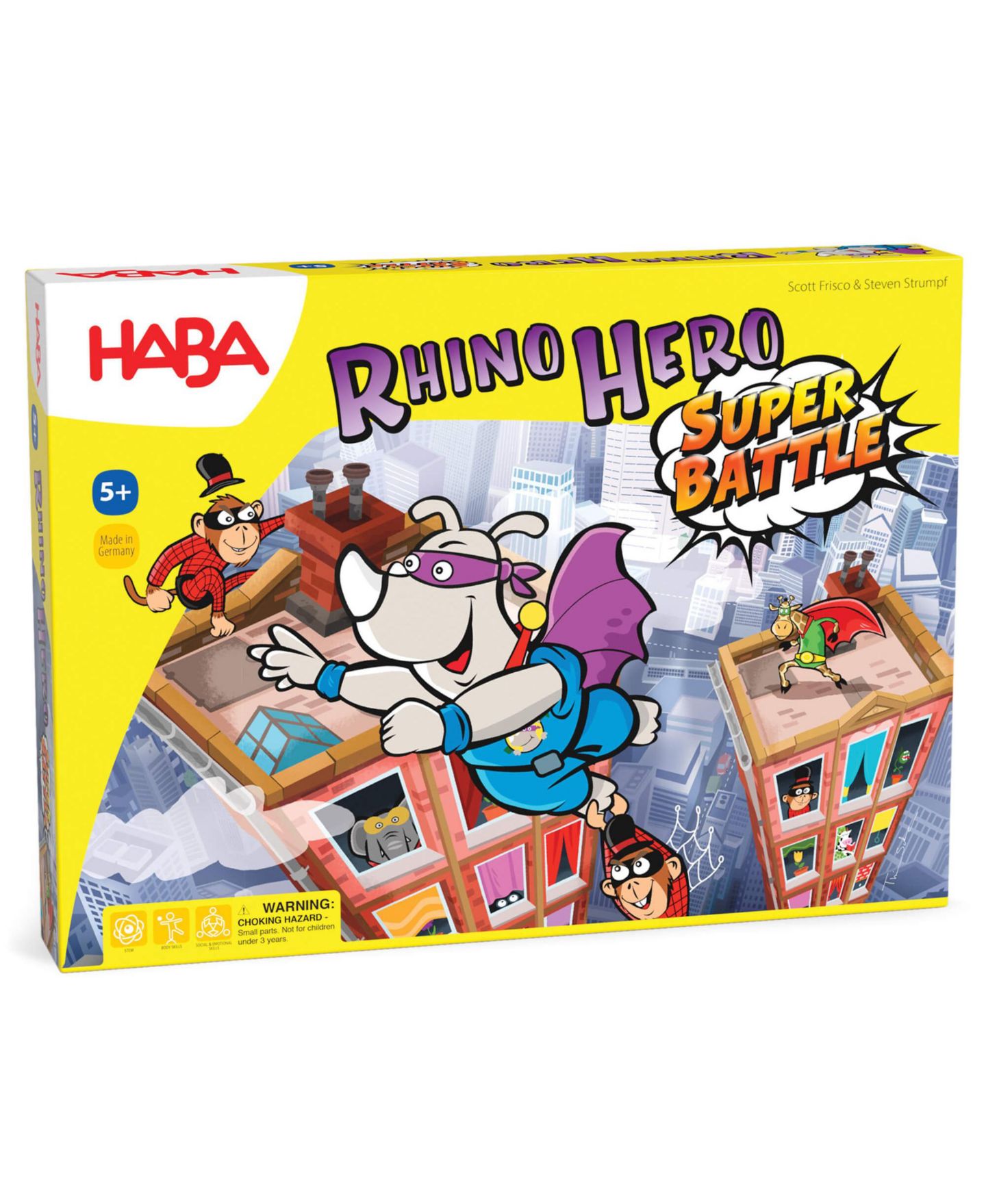 Детская настольная игра Haba Rhino Hero Super Battle 3D Stacking-Strategy Board Game, Ages 5+, цвет: Mutli — фото 1