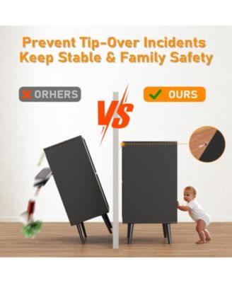 55 Point 1 Inch 3 Drawer Storage Cabinet with Adjustable Shelf and Doors Modern Sideboard Buffet Cabinet for Dining Room