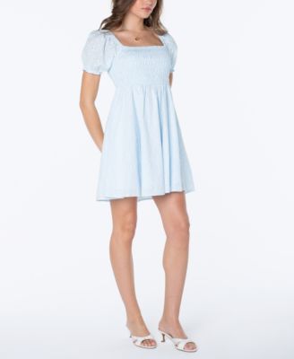 Juniors' Cotton Eyelet Babydoll Dress