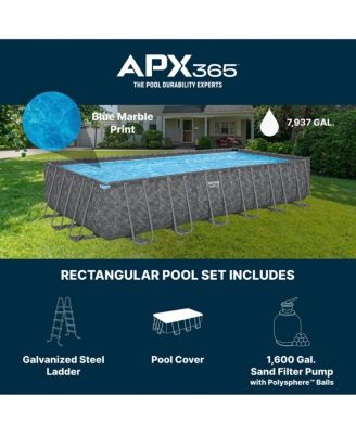 APX 365 Rectangular Above Ground Swimming Pool Set