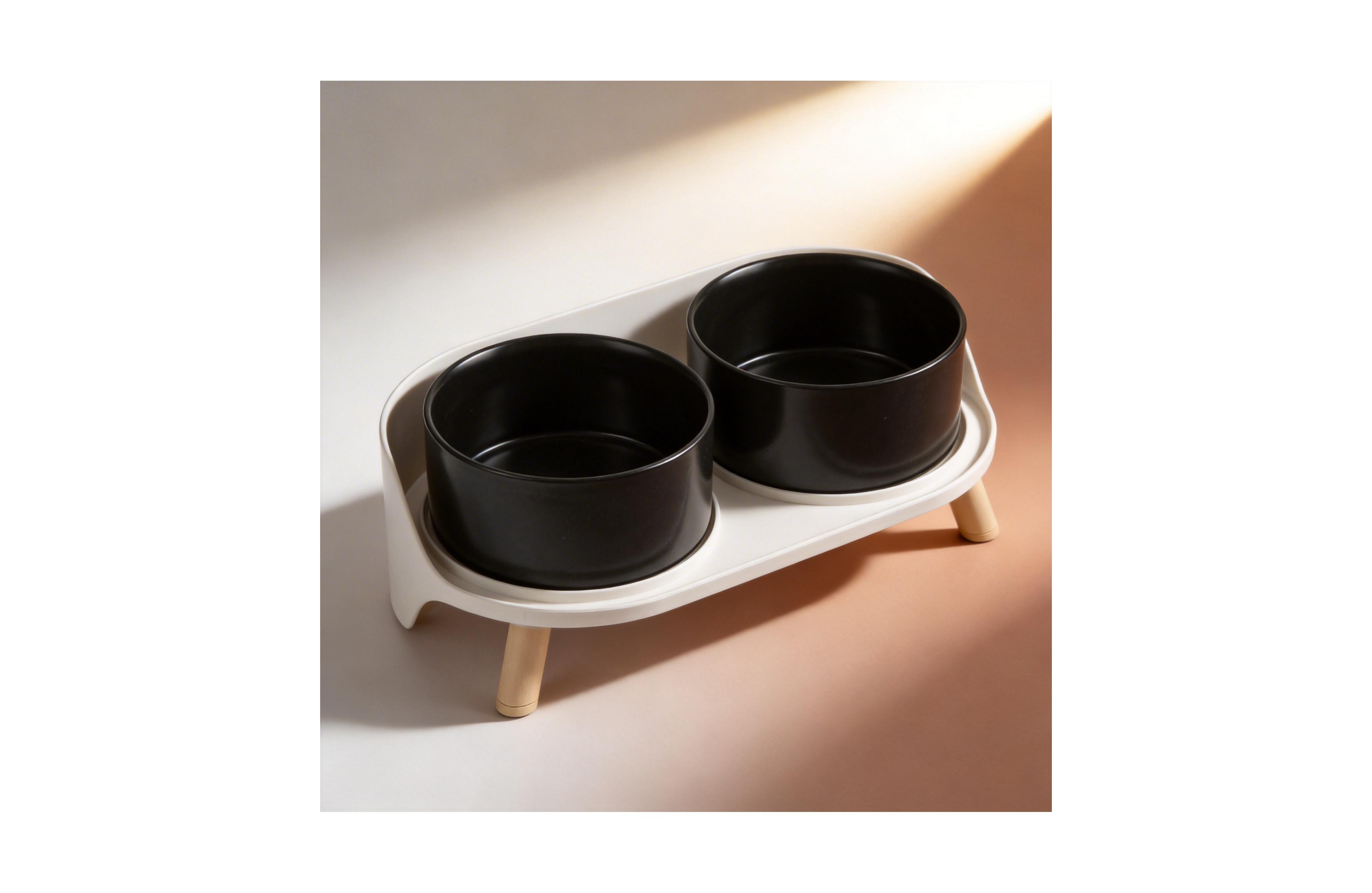 Aronkl Elevated Ceramic Dog Bowl Set with Stand Splash Proof Raised Dishes for Food Water Ideal Small Medium Dogs