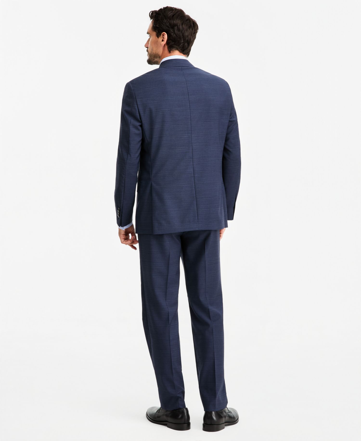 Men's Classic-Fit Wool-Blend Stretch Plaid Suit Separate Pants
