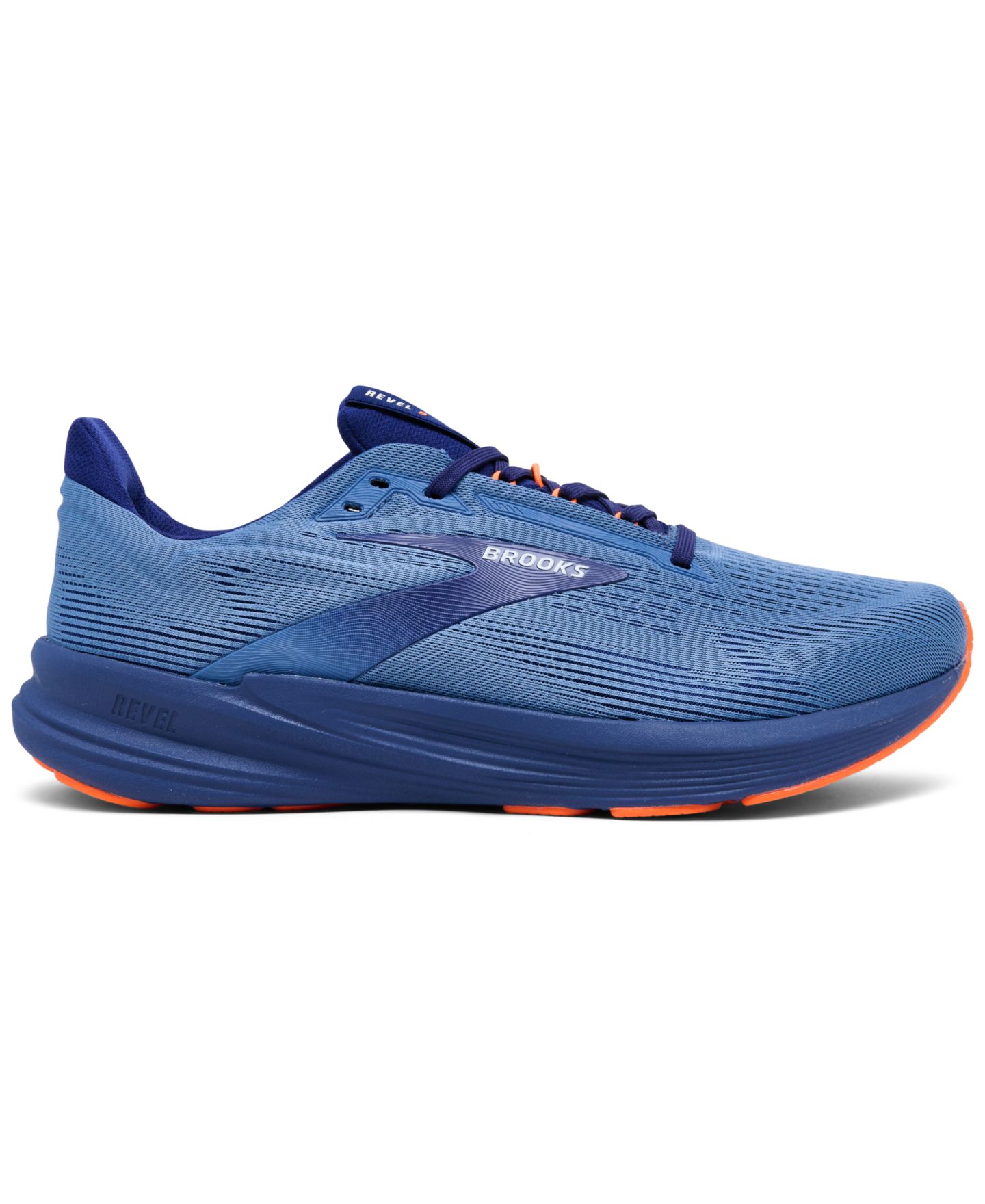 Мужские кроссовки Brooks Revel 8 Running, цвет: Синий / Оранжевый — фото 3