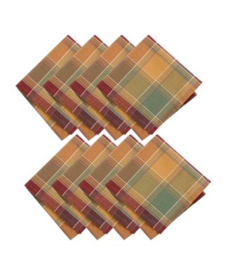 Autumn Acres Plaid Napkins, Set of 8
