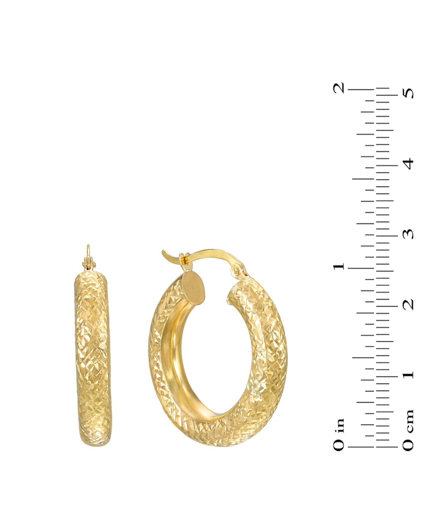 Diamond Cut Hoop Earrings in 10k Yellow Gold
