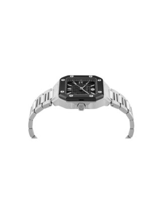 Men's Plein Edge Silver Stainless Steel Bracelet Watch, 42mm