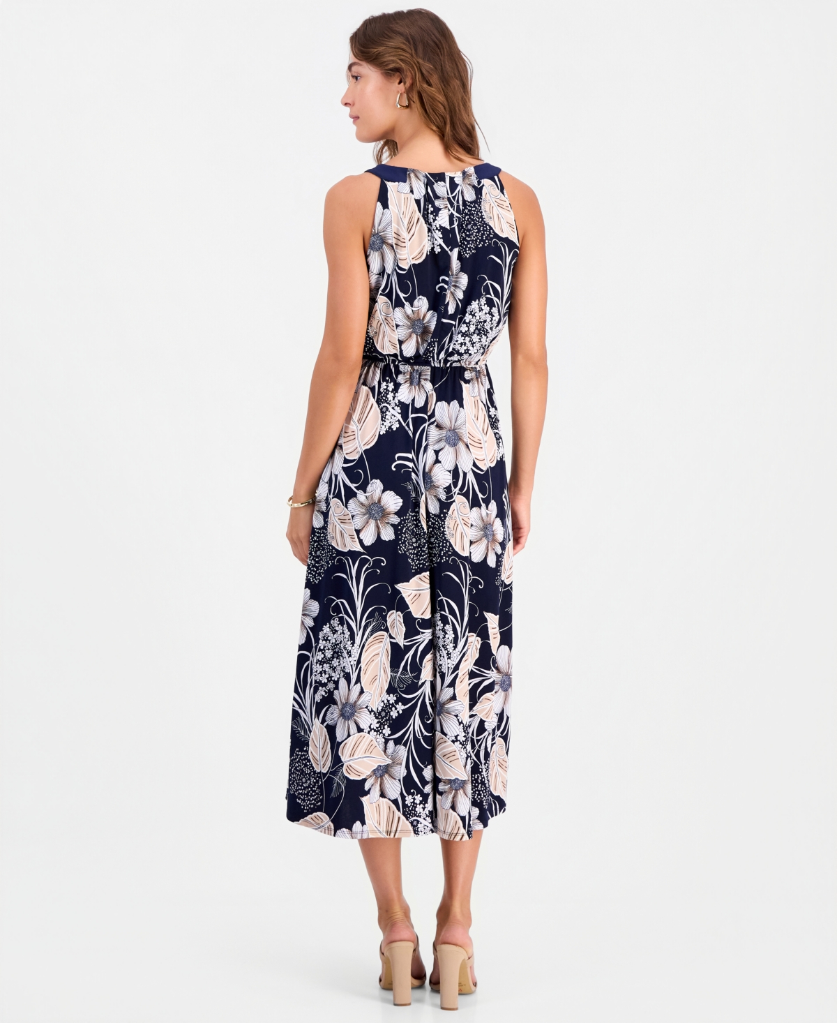 Robbie Bee Petite Printed Sleeveless Jersey Dress