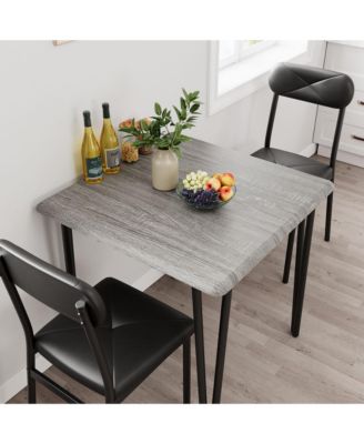 3-Piece Dining Table Set with 2 Upholstered Chairs