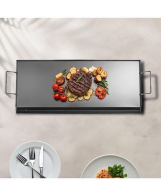 32 x 14 Inch Carbon Steel Griddle Plate for Gas Grill with Handles