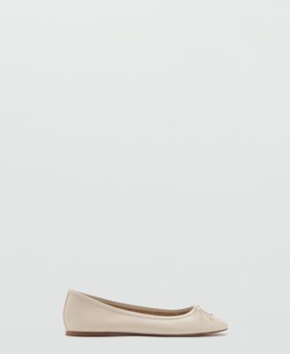 Women's Bow Leather Ballet Flats