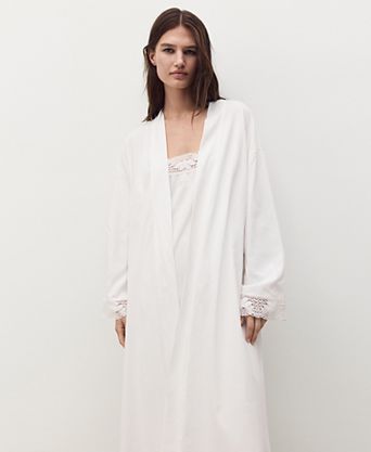 Women's Lace Cotton Robe