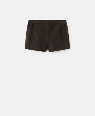 Women's Zipper Suede Shorts