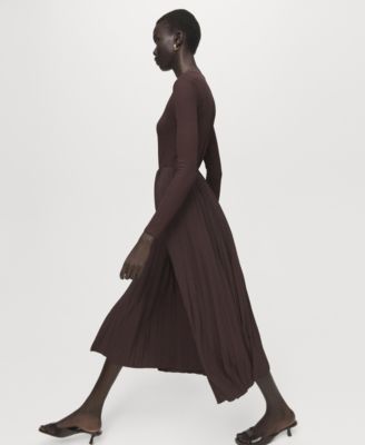 Women's Flared Belt Midi-Dress