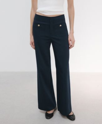 Women's Jewel Buttons Straight Pants