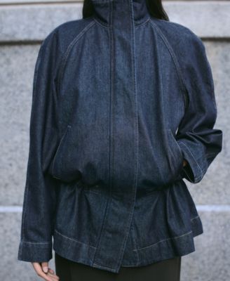 Women's Gathered-Waist Denim Parka