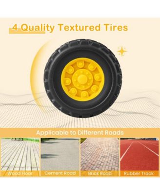 6V Kids Ride On Excavator Fun Digger with Folding Basketball Hoop