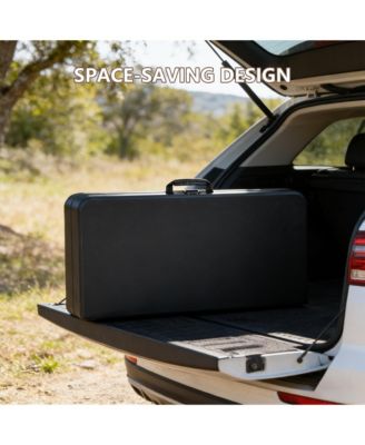 36 Inch Blow Molded Folding Table Compact Portable Fold Card Tables Desk Lightweight Design with Non for Home Patio Balcony RV