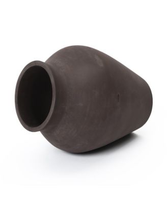 16" Brown Floor Vase, Cement Rustic Vases for Flowers, Large Vases for Decor Living Room, Decorative Flower Vase for Home Decor