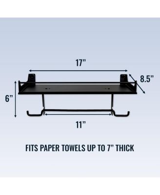 Quick Clean Paper Towel Holder and Wall Shelf