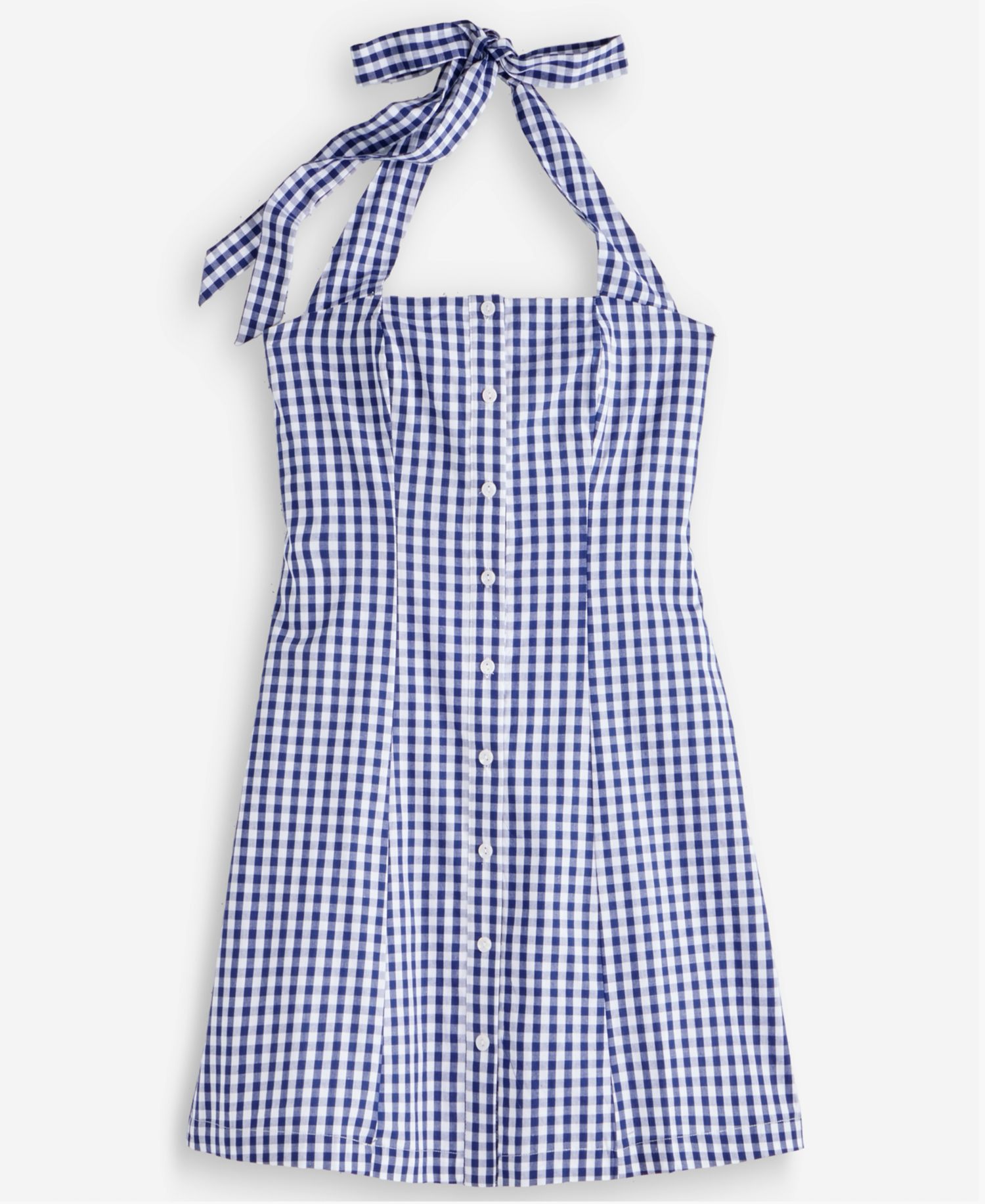 Women's Gingham Halter Mini Dress