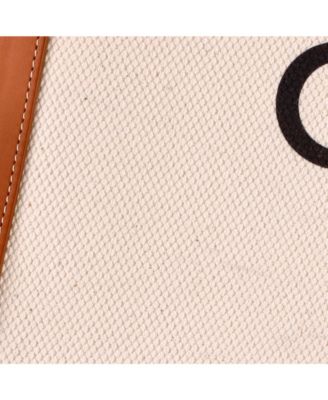 Large Vertical Cabas Tote Canvas with Leather