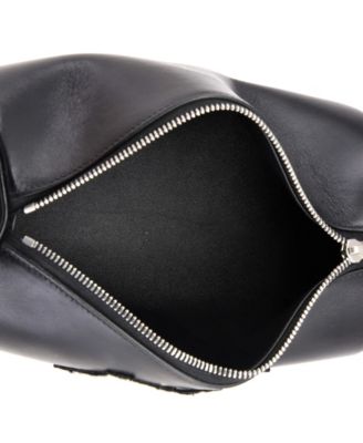 Cylinder Shoulder Bag Leather with Applique