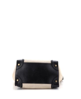 Mini Luggage Bag Canvas and Leather