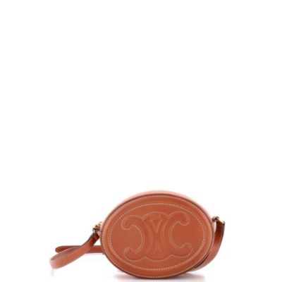 Mini Triomphe Oval Crossbody Bag Leather