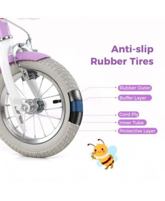 12 Inch Girls Bike Kids Bicycle with Doll Seat and Streamers for Children 3-4 Years Old